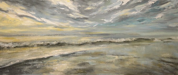 Sea after storm - Acrylic painting on canvas
